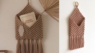 TUTORIAL BUZON DE PARED EN MACRAME / MACRAME POCKET WALL HANGING TUTORIAL