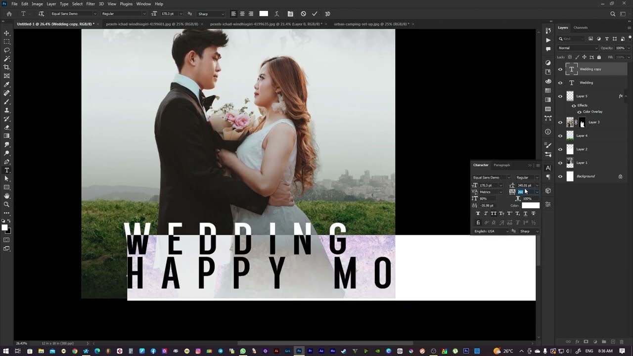 How to Design Wedding photo Photoshop Tutorial