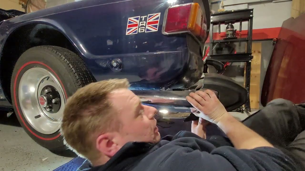 How to remove a Triumph tr6 rear bumper (on your own)