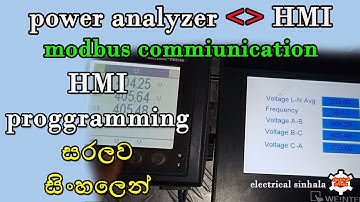 rs485 modbus | hmi  with schneider power analyzer  | electrical sinhala