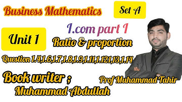 Business Mathematics I.Com Set A Question 1.4,1.6,1.7,1.8,1.9.,1.10