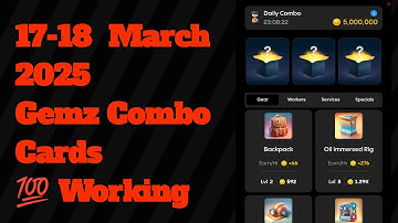 Gemz Daily Combo Today 17 March | Today Gemz Daily Combo | 18 March Gemz Daily Combo #gemz