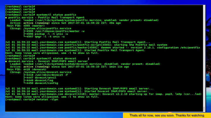 Installing and configuring SSL on Postfix/Dovecot Mail Server on centos 7