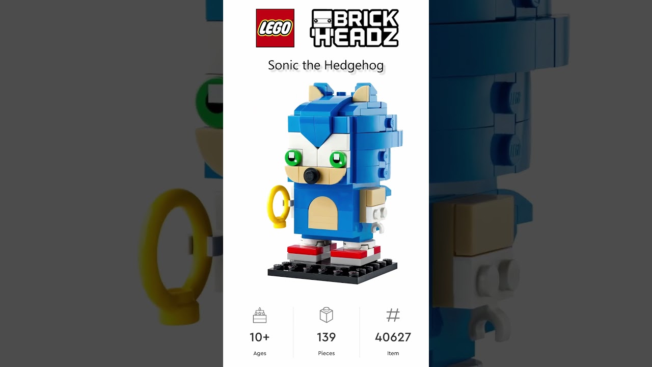 PREVIEW: LEGO Brickheadz, Sonic the Hedgehog, Set 40627, LEGO 2023 