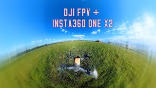 DJI FPV drone flight with Insta360 One X2