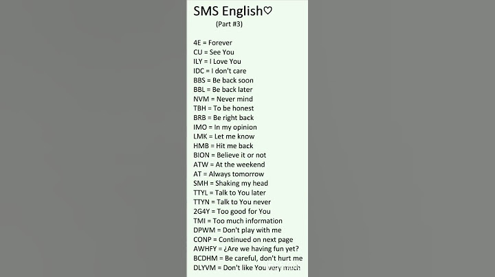 #SMS abbreviations in english.#youtube shorts #short video @timetolearn1202