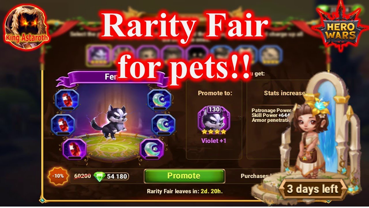 hero wars | mira the pet master - rarity fair for pets