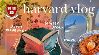Harvard vlog | winter break, moving in, & dorm makeover