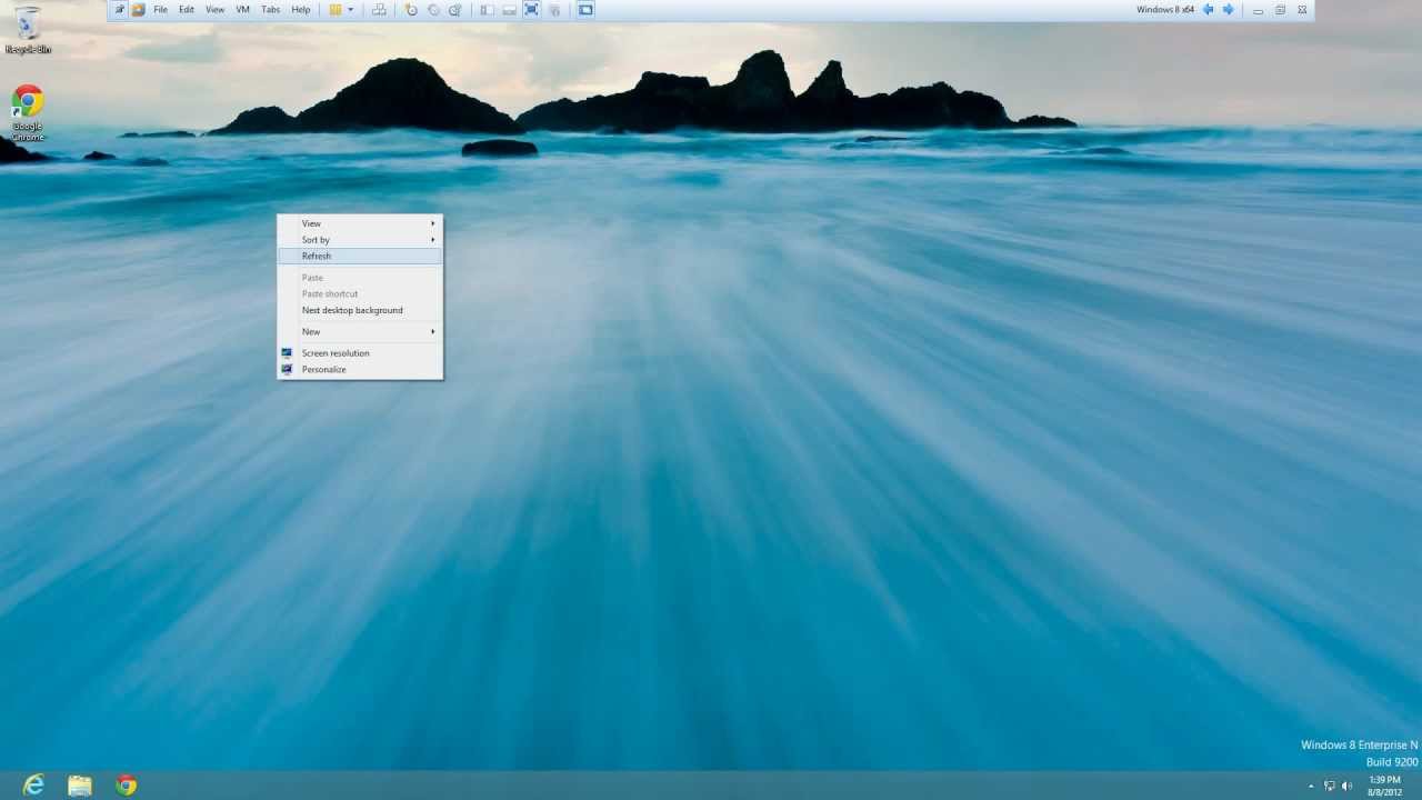 WINDOWS 8 ENTERPRISE VMware Workstation