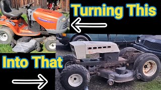 'The-Muscle-Mower''' Pt1 Turning a Lawn Tractor in an Off-Road Mower that Still Mows Grass. by Diesel Fuel Network  755 views 8 days ago 39 minutes