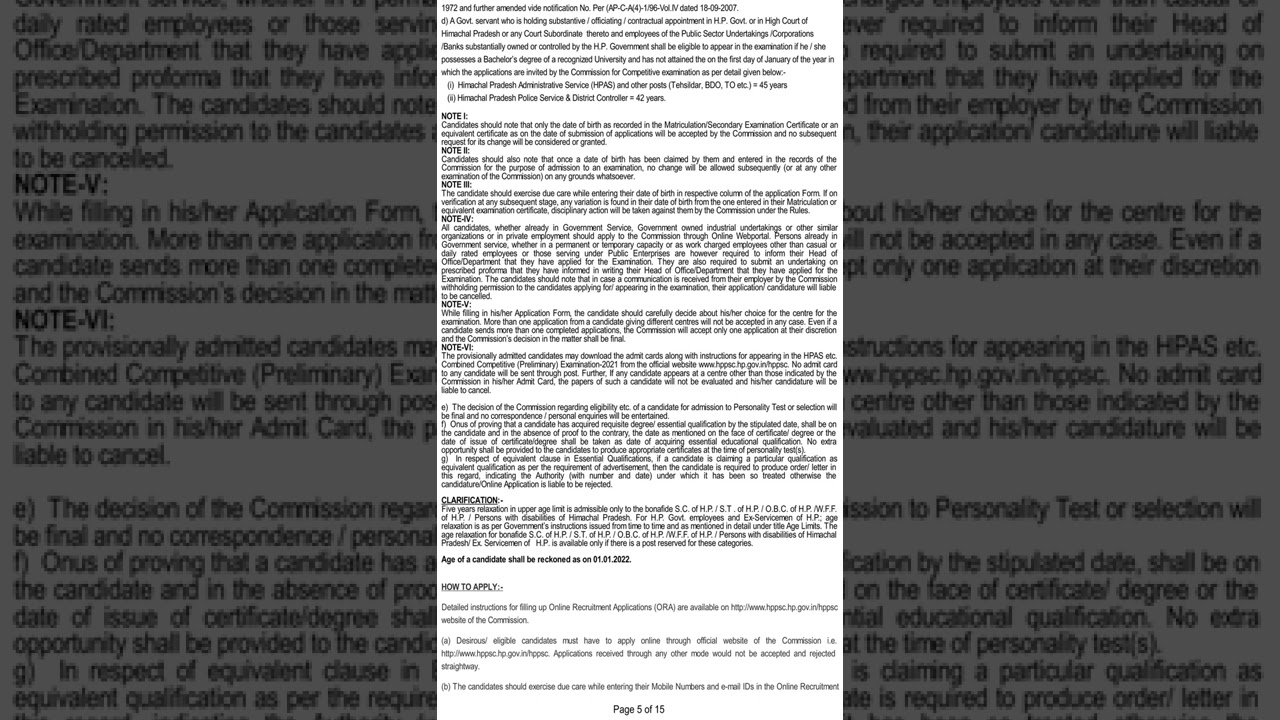 Administrative CCE Vacancies HPPSC