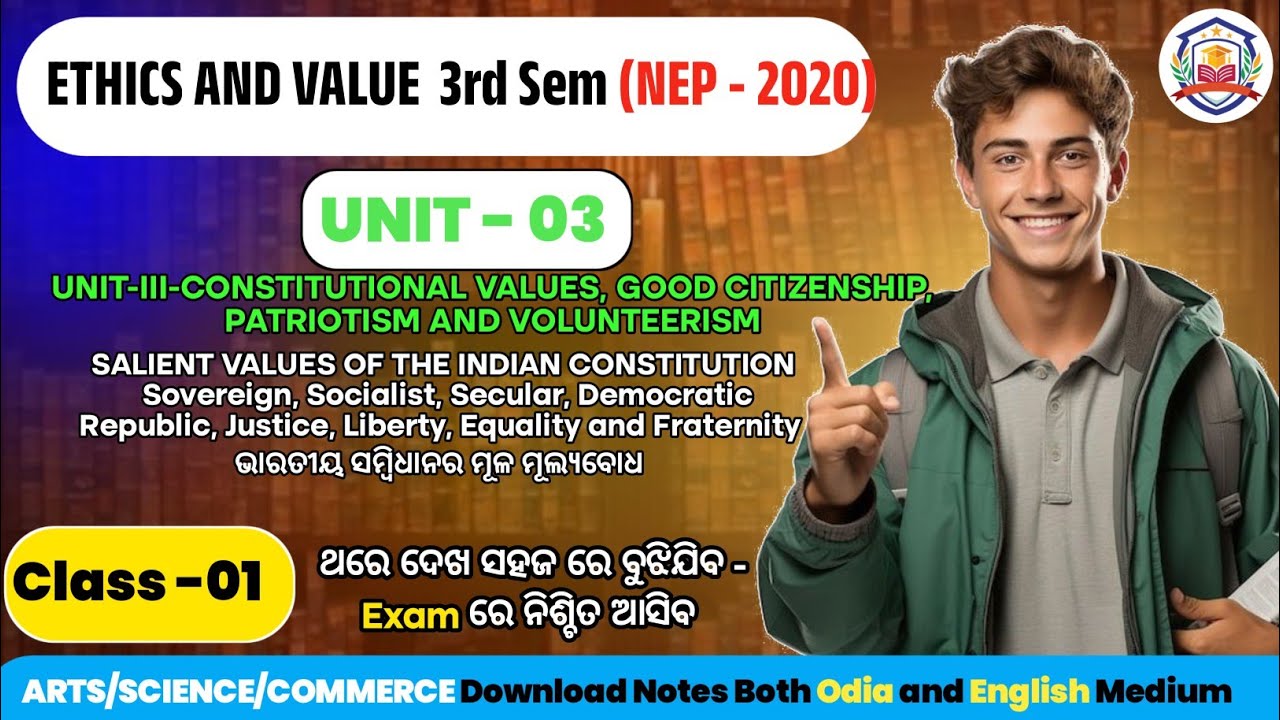 Salient Values Of the Indian Constitution ll +3 3rd semester ll NEP 2020 II UNIT - 03 II 