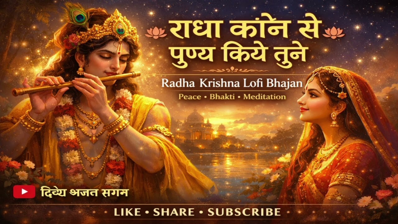 Radha Krishna Meditation Bhajan 🦚 | राधा कौन से पुण्य किये तूने | Calm & Relaxing Lofi 