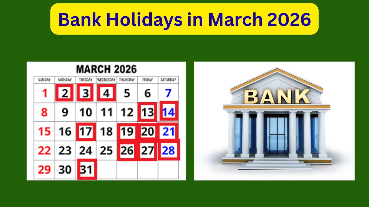 Bank Holidays in March 2026 