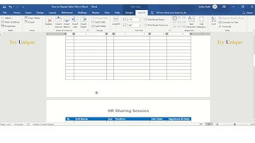 How to Repeat Table Title in Microsoft Word​ - របៀបដាក់ចំណងជើងតារាងដដែលនៅក្នុងទំព័របន្ទាប់