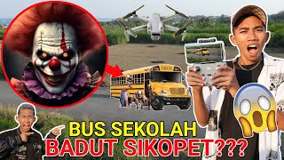 PENAMPAKAN BUS SEKOLAH JEMPUT BADUT SIKOPET TERTANGKAP DRONE??😱 | Mikael TubeHD