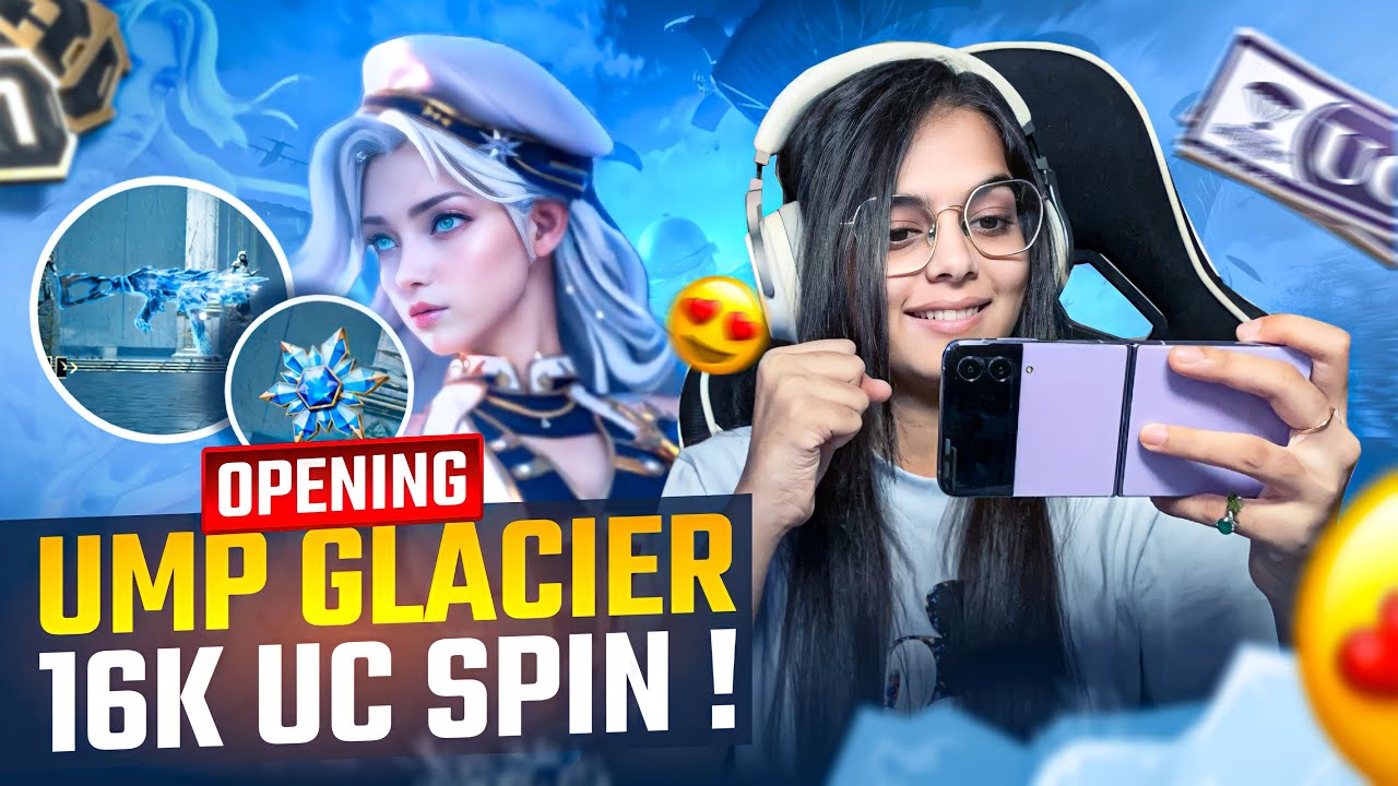 16k UC UMP GLACIER SPIN ☃️❤️#bgmi #noobpari