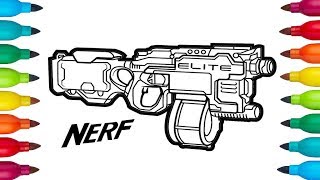 How To Draw NERF Coloring Book Learn Colors With Family Nerf