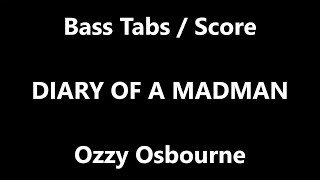 Ozzy Osbourne - Diary of a Madman (BASS TABS - SCORE) - YouTube