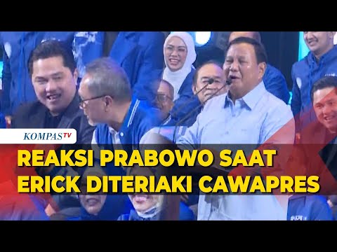 Respons Prabowo Saat Erick Thohir Diteriaki Cawapres di HUT ke-25 PAN