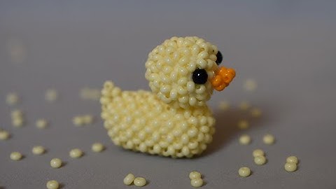 Handmade beaded duck