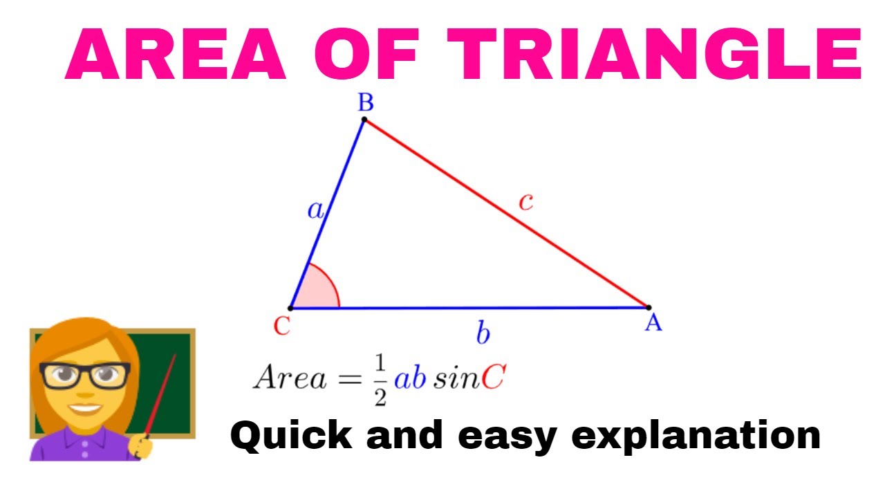 How to use AREA OF TRIANGLE = 1/2abSinC? #Areaoftriangle #1/2absinC # ...