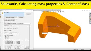 Solidworks tutorials for beginners 15| Finding center of mass and mass properties