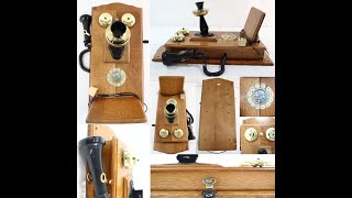 Vintage Spirit of St. Louis Replica Oak Push Button Wall Phone * offered by  Nüstuff Thrift