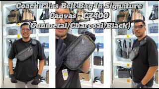 MG Review Coach Elias Belt Bag In Signature Canvas - CZ400 Black