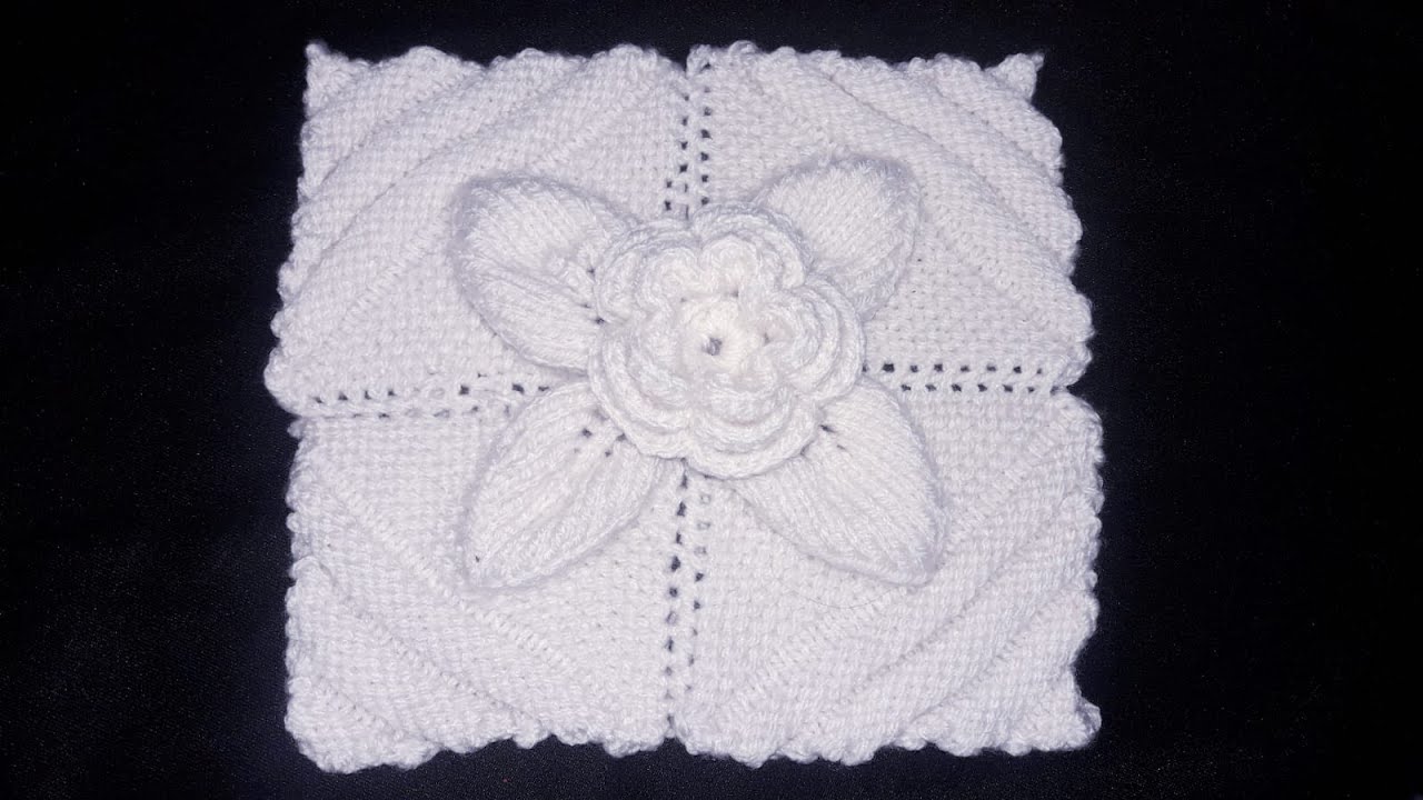 تريكو طريقة شغل بطانية بيبي بورق الشجر