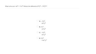 Algebra 1 8-1 Adding and Subtracting Polynomials: Problem 2 - Adding and Subtracting Monomials