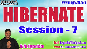 HIBERNATE tutorials || Session - 7 || by Mr. Nagoor Babu On 20-05-2023 @6AM IST