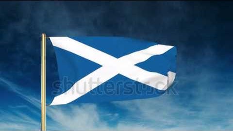 Scotland flag slider style. Waving in the win with cloud background animation Stock video by