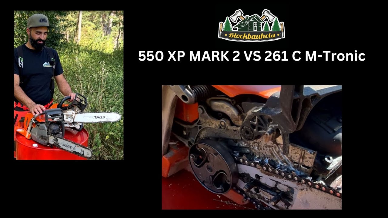 Sägen vergleich Husqvarna 550XP Mark2 VS Stihl MS 261C M Tronic - YouTube