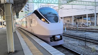 [ジョイント音・電笛あり]構回12M E657系 K7編成 特急ひたち12号品川行の送り込み回送 回送列車が電笛を鳴らしながら仙台駅6番線に入線するシーン