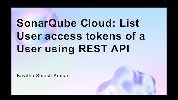 SonarQube Cloud: List User access tokens of a User using REST API