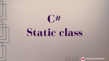 Static class in C# | C# object-oriented programming | C# oops