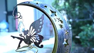LOVERUIS Solar Garden Lights Outdoor Fairy Moon Lamp Waterproof Moon Garden Solar Light