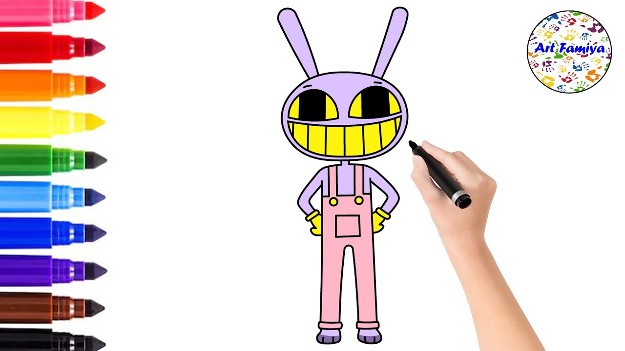 Jax Rabbit Drawing How to Draw Jax Rabbit - The Amazing Digital Circus | Easy Drawing Step ...