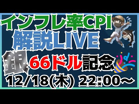 インフレ率CPI発表解説＋祝🎉銀価格66ドル突破LIVE👌👌※翌日平日の為24時ぐらいまでで・・・ｗ