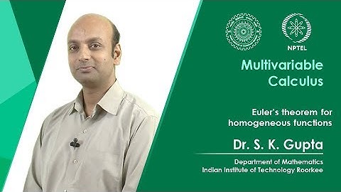 Lecture 12: Euler’s theorem for homogeneous functions