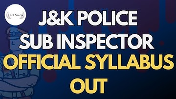 JKPSI OFFICIAL SYLLABUS OUT @TripleSClasses