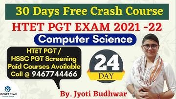 Day 24: HTET PGT Computer Science l Crash Course for htet 2020 l UGC NET GYAN Computer Science