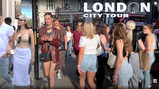 🇬🇧LONDON CITY TOUR | Central London Shopping Streets - Window Shopping | London Street Walk 4K HDR