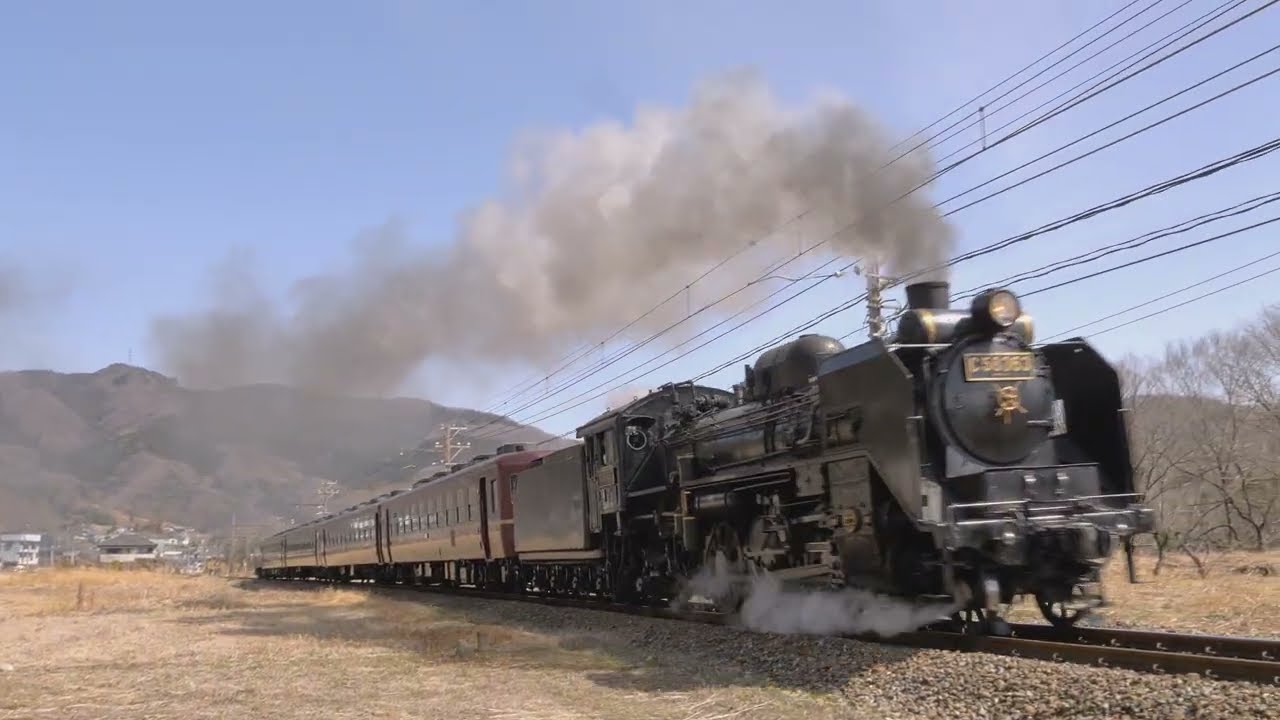 戻って来たC58！試運転！SLパレオエクスプレス 樋口では良煙でした
