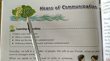 CLASS III EVS Ch 15 Means of Communication: key words and Things to remember