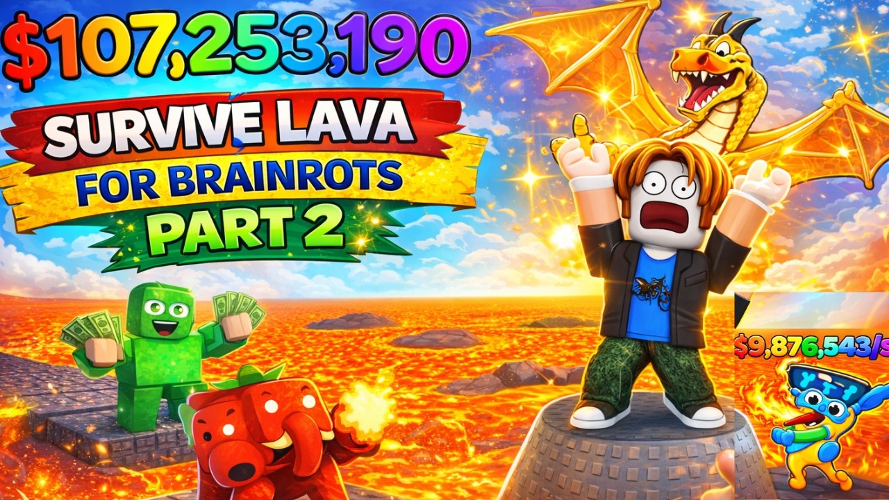 ROBLOX || SURVIVE LAVA FOR BRAINROTS || part 2 || - YouTube
