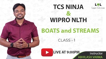 BOATS and STREAMS - 1 | TCS NINJA | WIPRO NLTH | ABHILASH VARMA | ENGINEERS CHOICE