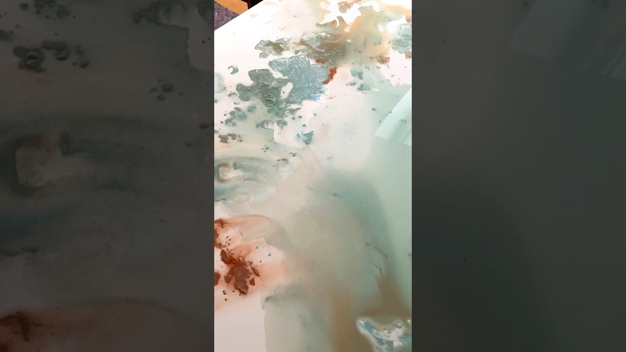 It’s all a play between solid and liquid… acrylic paint diluted with