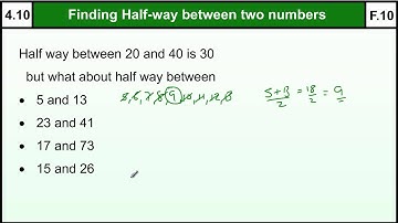 4.10 Halfway(Midpoint) between two numbers - quick method - Basic Maths Core Skills Level 4
